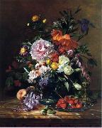 unknow artist, Floral, beautiful classical still life of flowers.114